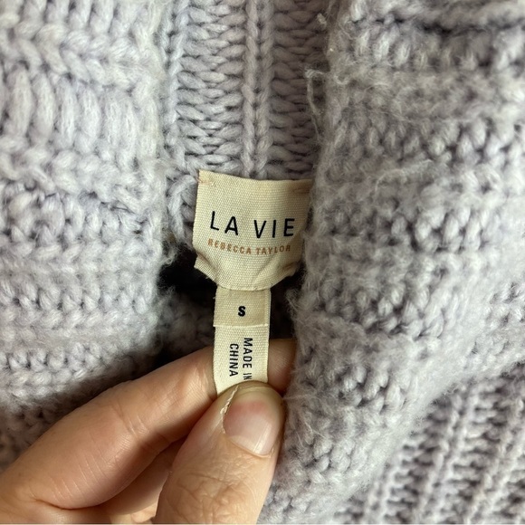 LA VIE x REBECCA TAYLOR Wool Yak Ribbed Turtleneck Chunky Knit Pullover Sweater - Picture 7 of 9